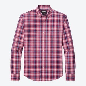 Bonobos Men’s Prominent Fit Long-Sleeve Button Down Shirt Pink Plaid XXL